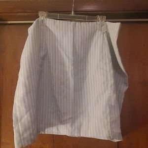 Blue and white striped skirt